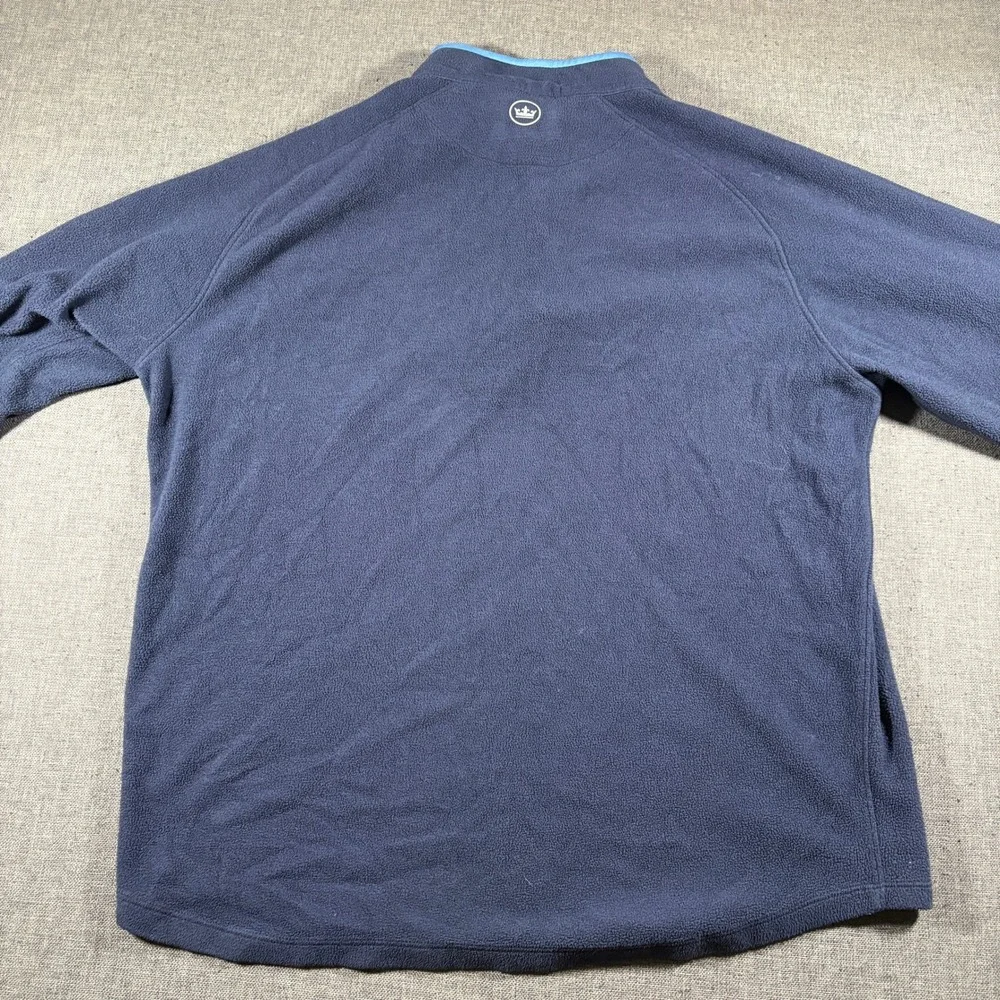 Peter Millar Fleece Pullover Mens Large Navy Quarter Zip Tiger Logo MF19EZ38